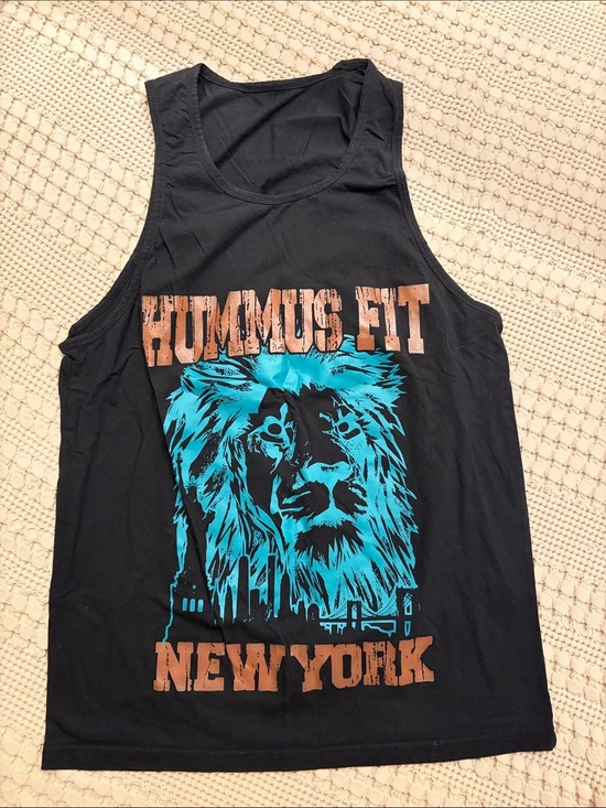Hummis Fit Other - New York Black Tank Top with Turquoise Lion Graphic- NWOT